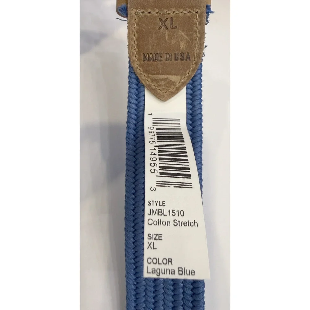 NEW JOHNNIE-O MENS LAGUNA BLUE WAXED COTTON STRETCH BELT GOLF SZ XL
